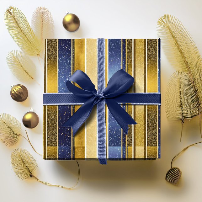 Papel De Regalo Patrón de Navidades de oro azul #27 ID1009 (Subido por el creador)