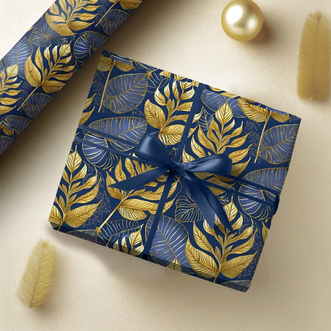 Papel De Regalo Patrón de Navidades de oro azul #29 ID1009 (Subido por el creador)