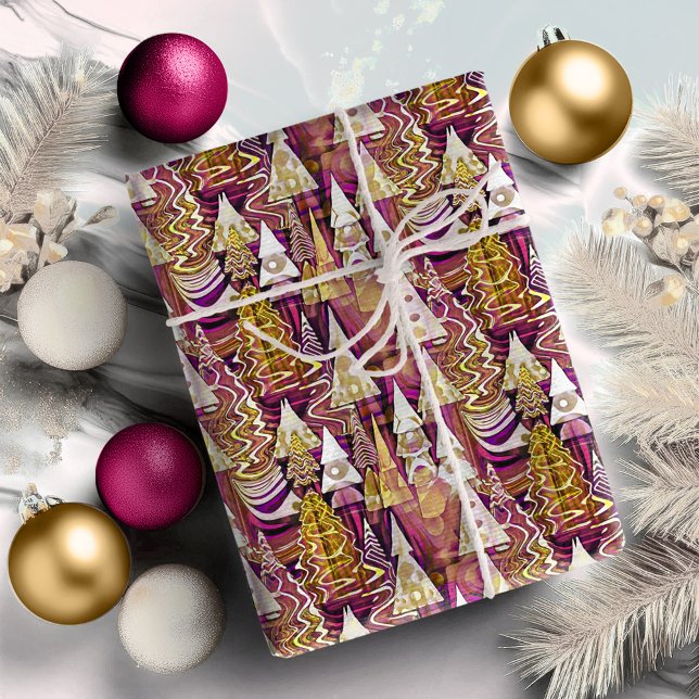 Papel De Regalo Patrón de Navidades de oro magenta#25 ID1009 (Subido por el creador)