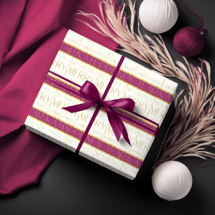 Papel De Regalo Patrón de Navidades de oro magenta#35 ID1009