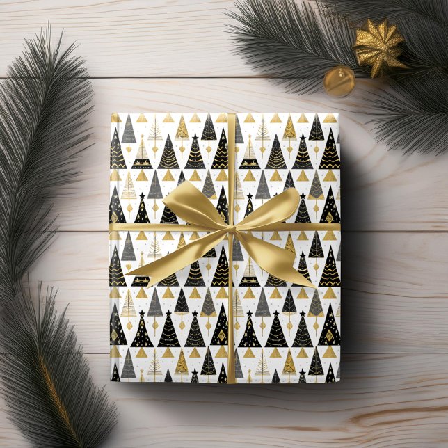 Papel De Regalo Patrón de Navidades de oro negro #25 ID1009 (Subido por el creador)