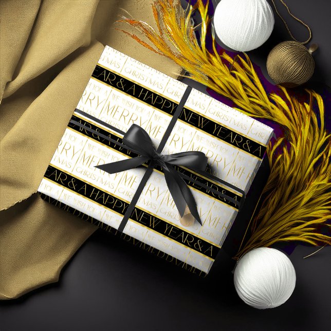 Papel De Regalo Patrón de Navidades de oro negro#35 ID1009 (Subido por el creador)