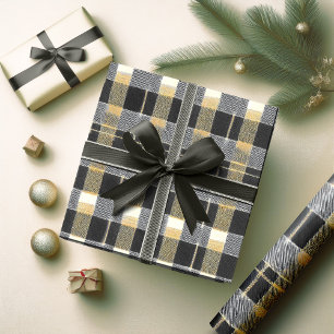 Papel De Regalo Patrón de Navidades de oro negro#7 ID1009