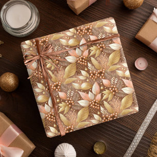 Papel De Regalo Patrón de Navidades de oro rosa#8 ID1009