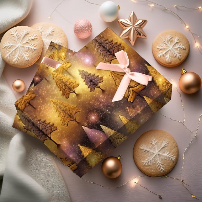 Papel De Regalo Patrón de Navidades de oro rosado #19 ID1009 (Subido por el creador)