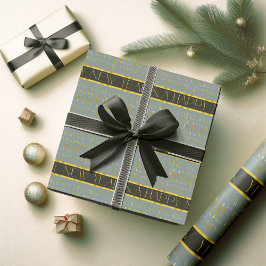 Papel De Regalo Patrón de Navidades de oro verde#35b ID1009