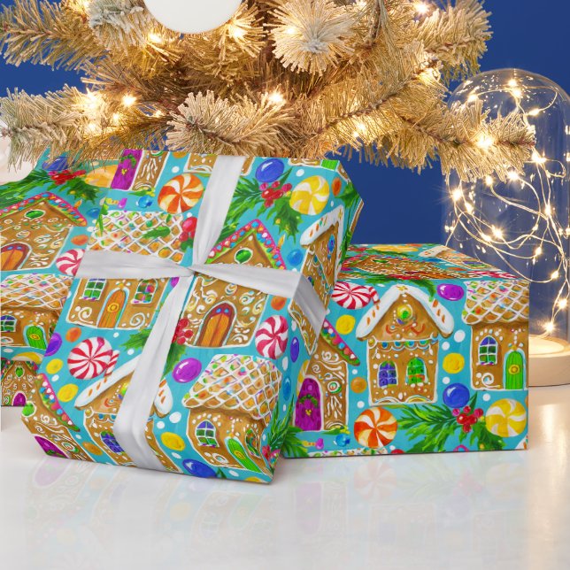 Papel De Regalo Patrón de Navidades de pan de jengibre (Vacaciones)