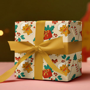 Papel De Regalo Patrón de Navidades de pan de jengibre