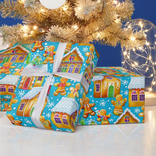 Papel De Regalo Patrón de Navidades de pan de jengibre (Vacaciones)