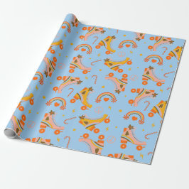 Papel De Regalo Patrón de Navidades de patinaje de rodillos de Gro