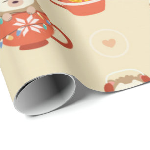 Papel De Regalo Patrón de Navidades de peluche