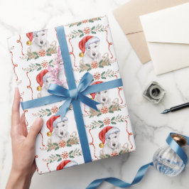 Papel De Regalo Patrón de Navidades de perro de Bull Terrier
