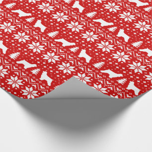 Papel De Regalo Patrón de Navidades de perros y siluetas de Cocker