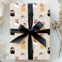 Patrón de Navidades de Santa Cats Cute Mascotas Ki