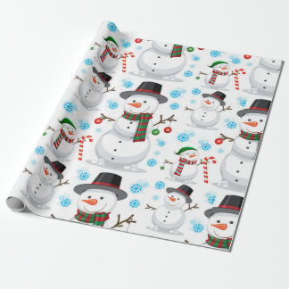 Papel De Regalo Patrón de Navidades de Snowman