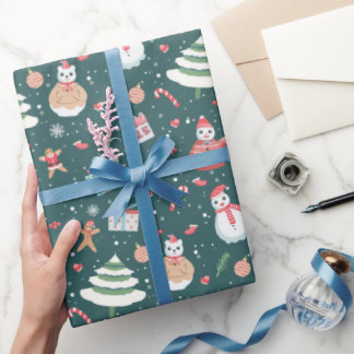 Papel De Regalo Patrón de Navidades de Snowman Adorables