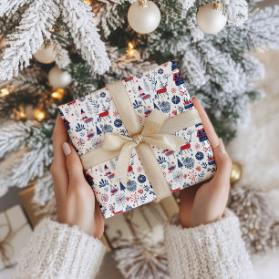 Papel De Regalo Patrón de Navidades de temas escandinavos