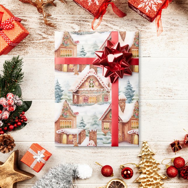 Papel De Regalo Patrón de Navidades de vacaciones de pan de jengib (Subido por el creador)