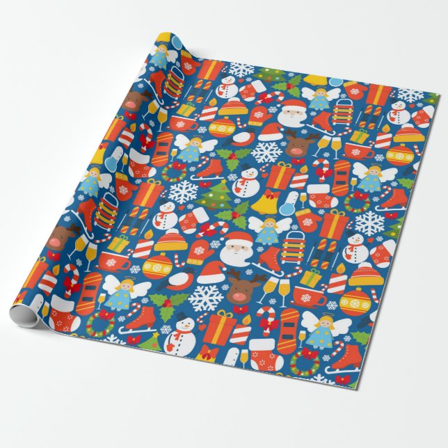 Papel De Regalo Patrón de Navidades decorativos (Desenrollado)