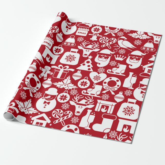 Papel De Regalo Patrón de Navidades decorativos (Desenrollado)