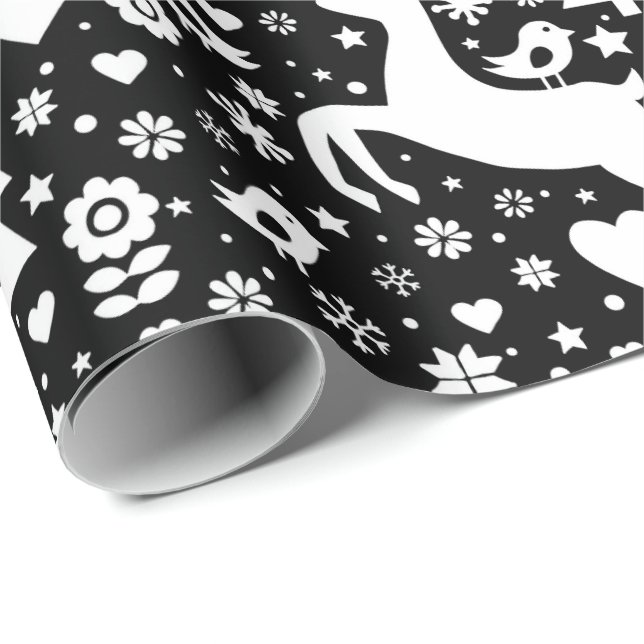 Papel De Regalo Patrón de Navidades escandinavos (Esquina del rollo)