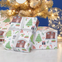 Papel De Regalo Patrón de Navidades festivos adorables