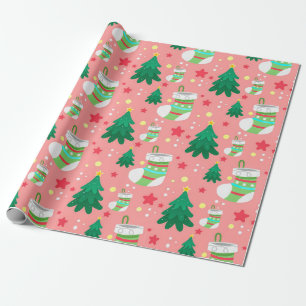 Papel De Regalo Patrón de Navidades festivos de árboles de almacen
