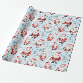 Papel De Regalo Patrón de Navidades festivos de Santa Claus