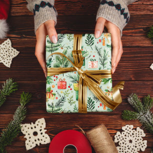 Papel De Regalo Patrón de Navidades festivos sin problemas