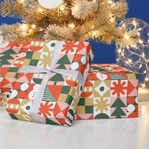 Papel De Regalo Patrón de Navidades geométricos abstractos