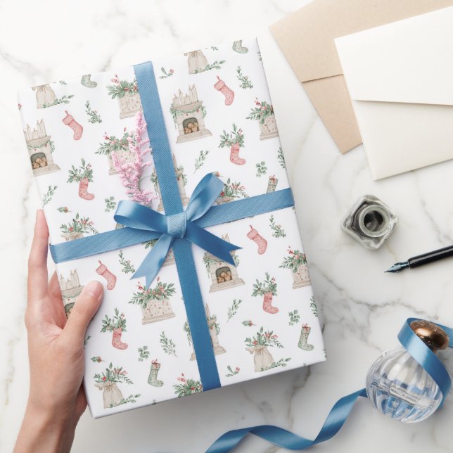 Papel De Regalo Patrón de Navidades holly (Regalar)