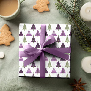 Papel De Regalo Patrón de Navidades morados verdes#25 ID1009