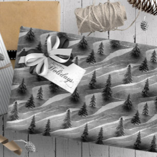 Papel De Regalo Patrón de Navidades negros#10 ID1009