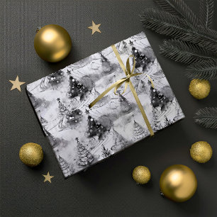 Papel De Regalo Patrón de Navidades negros Nº 3 ID1009