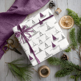 Papel De Regalo Patrón de Navidades púrpuras n° 5 ID1009