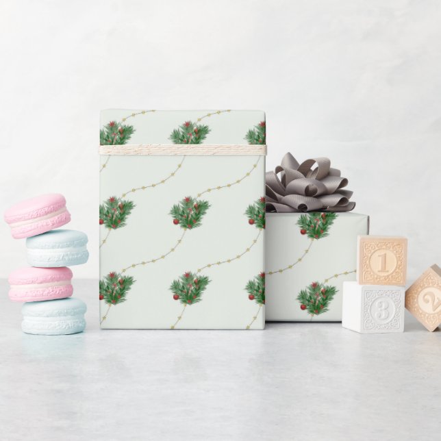 Papel De Regalo Patrón de Navidades retro decorativos (Baby Shower)