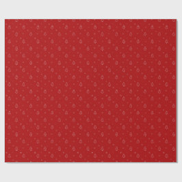Papel De Regalo Patrón de Navidades rojos.Árboles festivos y copos