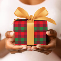 Patrón de Navidades rojos y verdes de chapa de búf