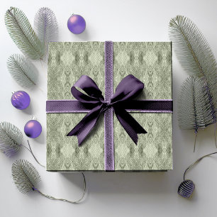 Papel De Regalo Patrón de Navidades verdes olivos#33 ID1009