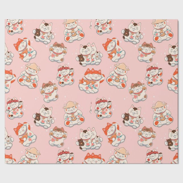 Papel De Regalo Patrón de neko de Cat Maneki (Costura)
