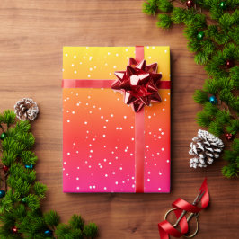Papel De Regalo Patrón de nieve de arcoíris moderno con puntos bla