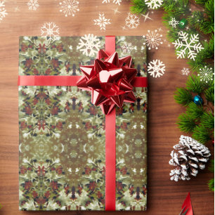Papel De Regalo Patrón de nieve de ramas de berry en invierno vict