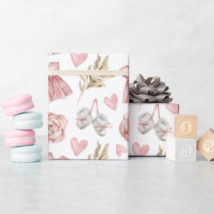 Papel De Regalo Patrón de niñas bebés rosadas