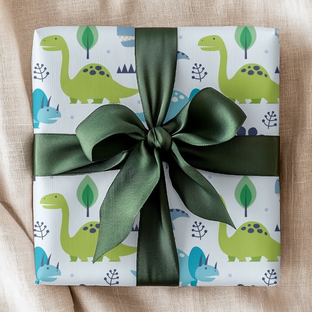 Papel De Regalo Patrón de niños de dinosaurios pequeños (Subido por el creador)