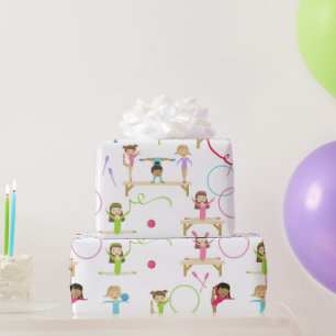 Papel De Regalo Patrón de niños de gimnasia multicolor