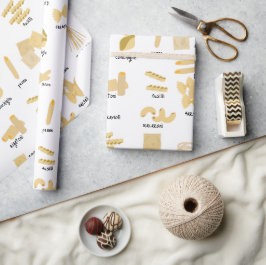 Papel De Regalo Patrón de nombres y formas de pasta de italiano