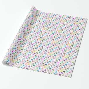 Papel De Regalo Patrón de notas musicales coloridas
