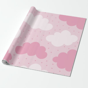Papel De Regalo Patrón de nubes onduladas de Personalizado rosa y