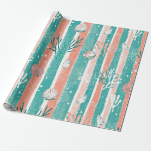 Papel De Regalo Patrón de Océano de Coral Tropical