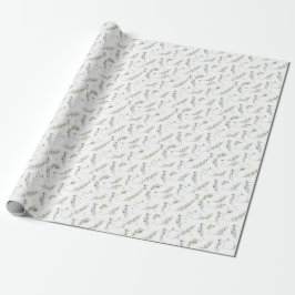 Papel De Regalo Patrón de oliva francés de acuarela verde salvia
